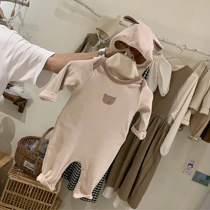 Pink Korean Style Baby Long Sleeve Jumpsuit for Newborn - Image 2