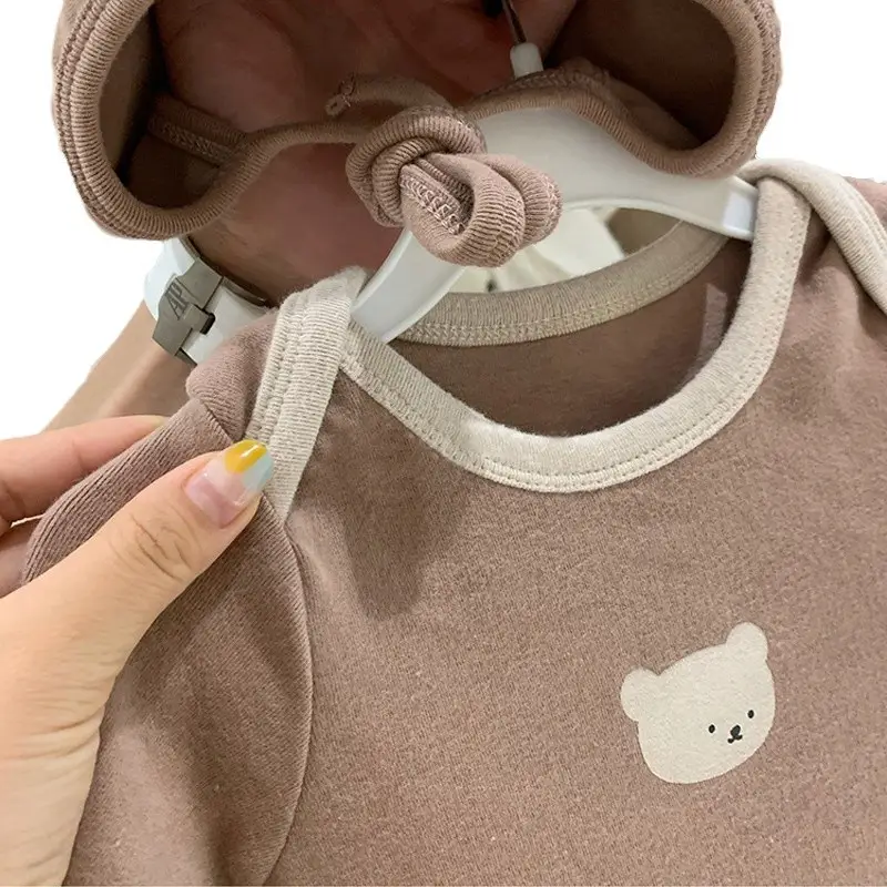 Pink Korean Style Baby Long Sleeve Jumpsuit for Newborn - Image 5