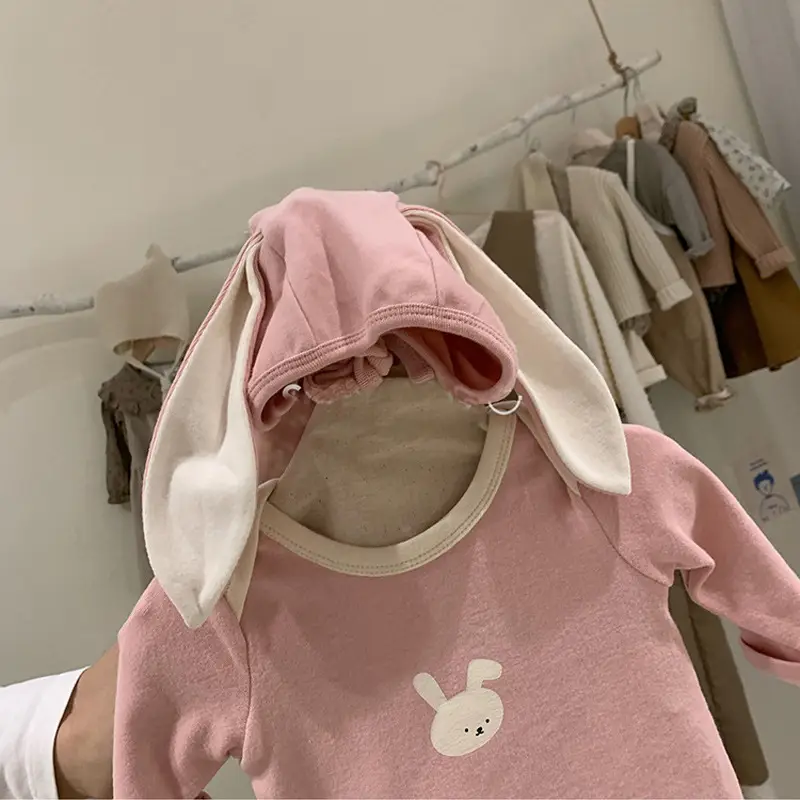 Pink Korean Style Baby Long Sleeve Jumpsuit for Newborn — feature 7