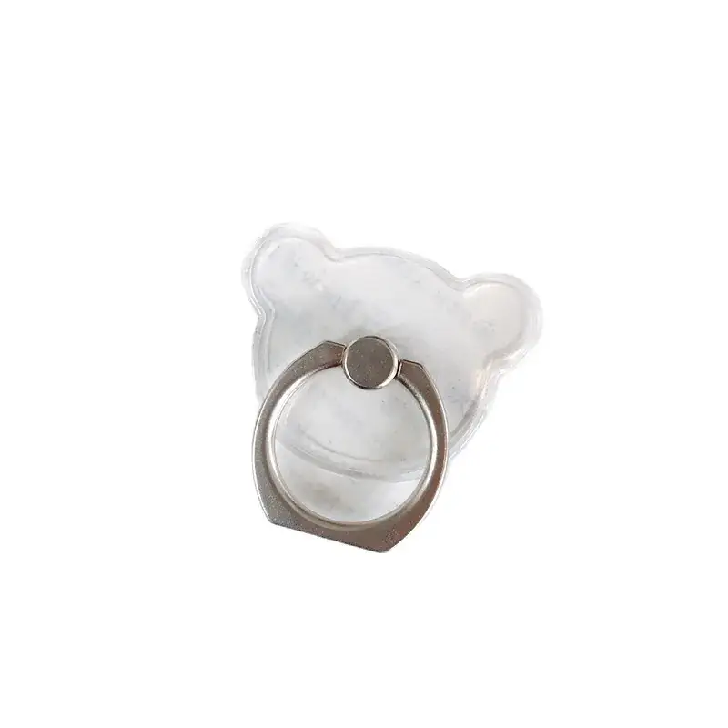 Transparent Crystal Ring Buckle Holder with Mobile Phone Stand