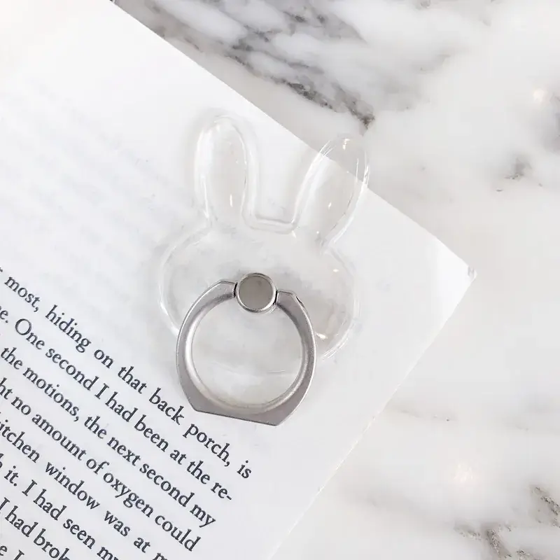 Transparent Crystal Ring Buckle Holder with Mobile Phone Stand