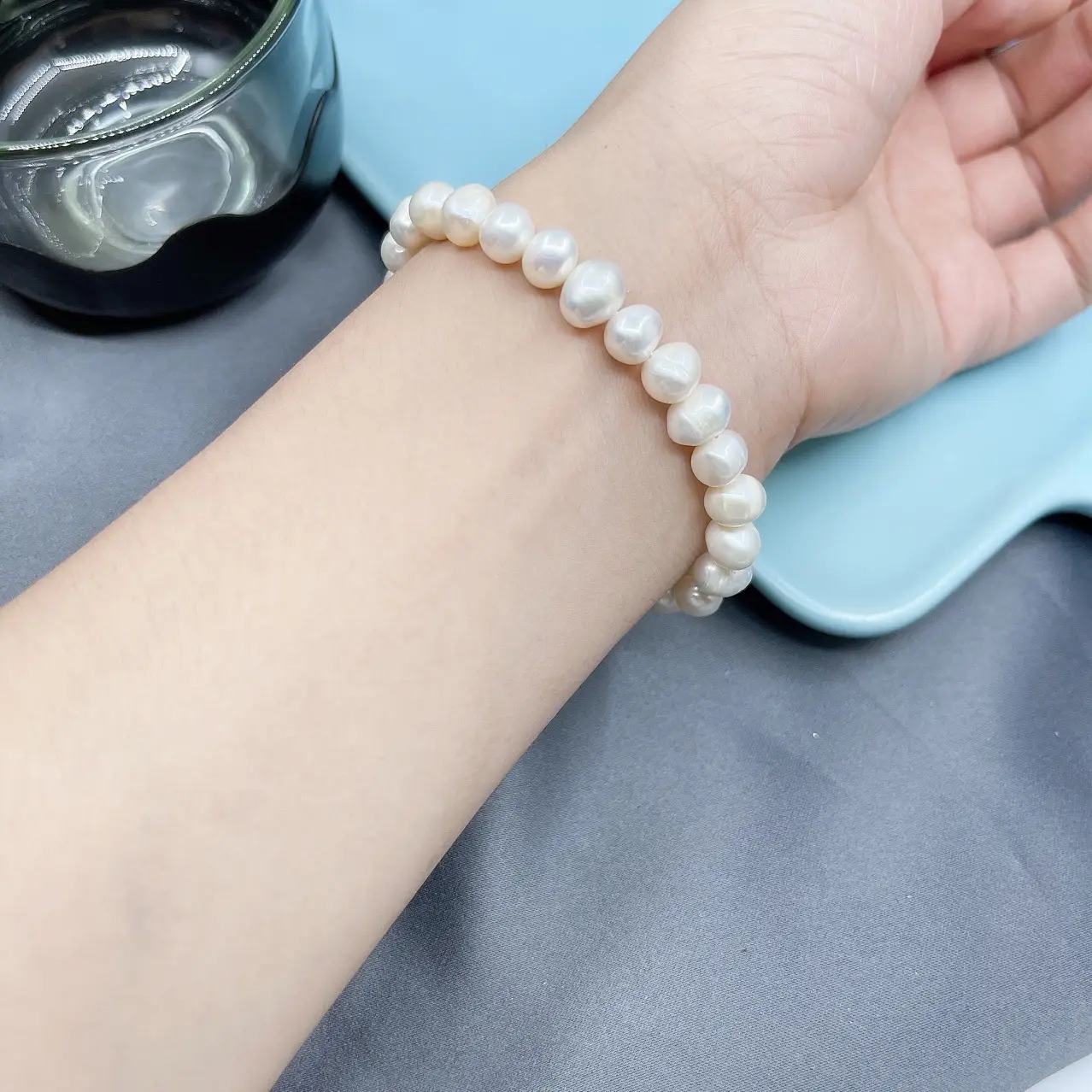 Natural Pearl Bracelet for Women 6-7mm Gold Light — feature 5