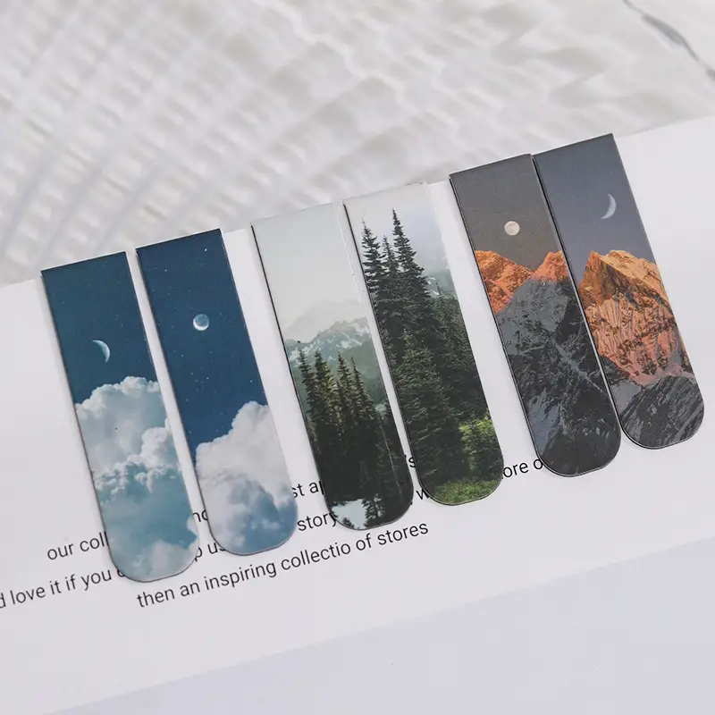 Early Foam Magnetic Bookmarks Hazy Fantasy Series Ins Landscape Clouds Simple Literary Pattern Bookmarks 6 Styles
