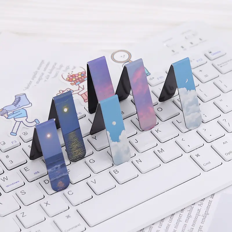 Early Foam Magnetic Bookmarks Hazy Fantasy Series Ins Landscape Clouds Simple Literary Pattern Bookmarks 6 Styles