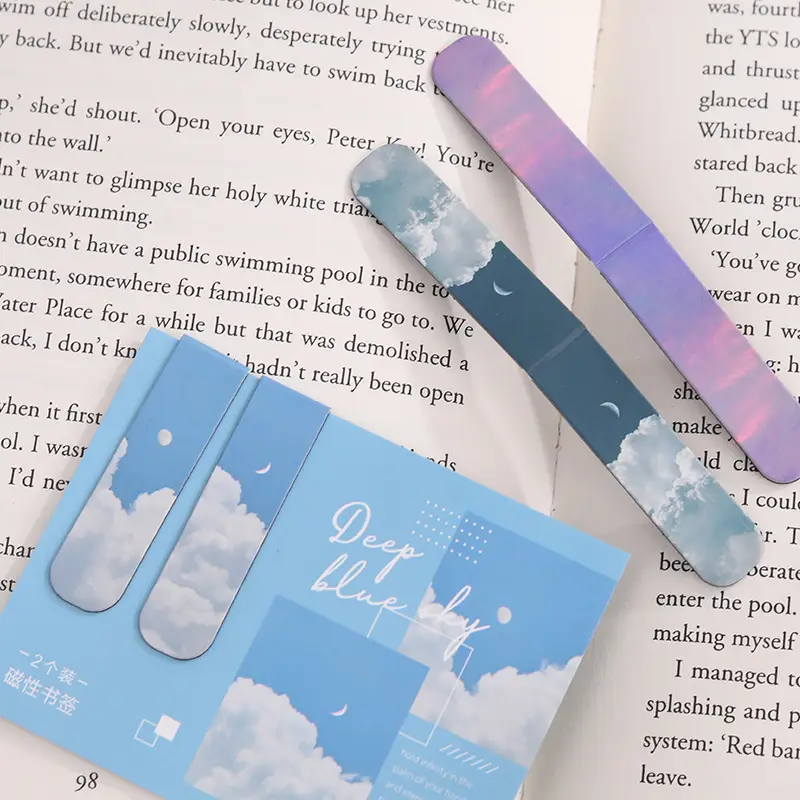 Early Foam Magnetic Bookmarks Hazy Fantasy Series Ins Landscape Clouds Simple Literary Pattern Bookmarks 6 Styles