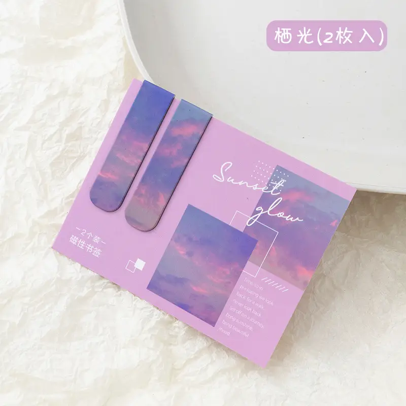 Early Foam Magnetic Bookmarks Hazy Fantasy Series Ins Landscape Clouds Simple Literary Pattern Bookmarks 6 Styles