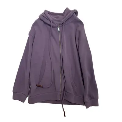 Women's Purple Hooded Zipper Sweatshirt 2025 Winter - Image 7