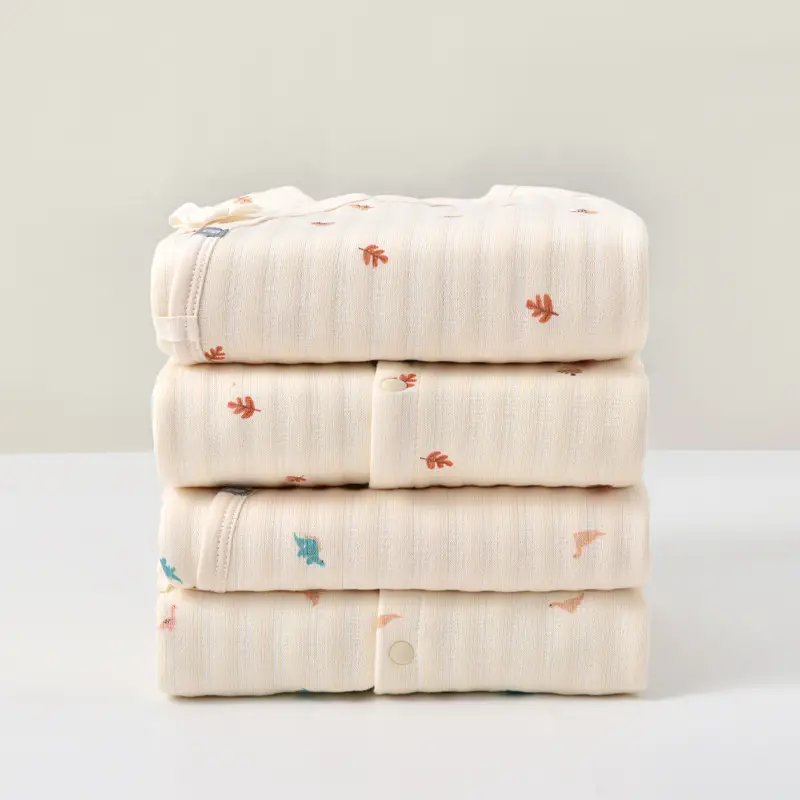 Newborn Cotton Long Sleeve Baby Suit Cream