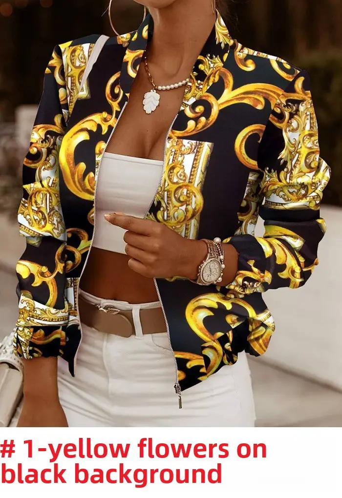 2024 Khaki Plaid Long Sleeve Zipper Jacket