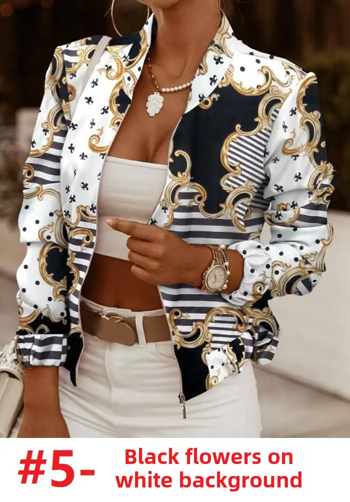 2024 Khaki Plaid Long Sleeve Zipper Jacket