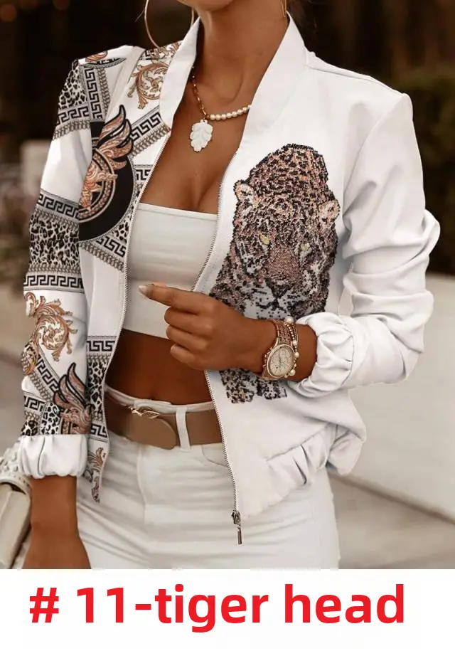 2024 Khaki Plaid Long Sleeve Zipper Jacket