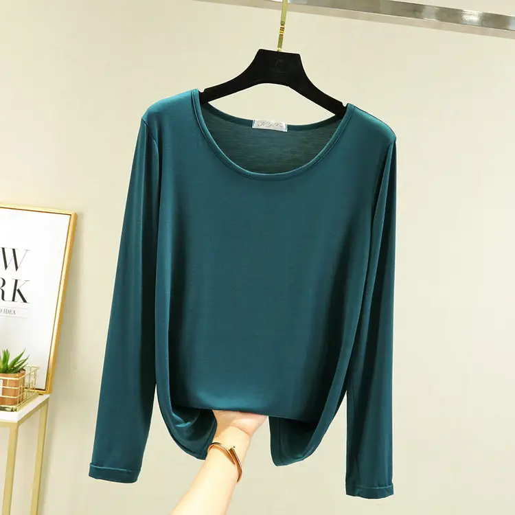 Women Green Modal Cotton Long Sleeve T-Shirt - Image 15