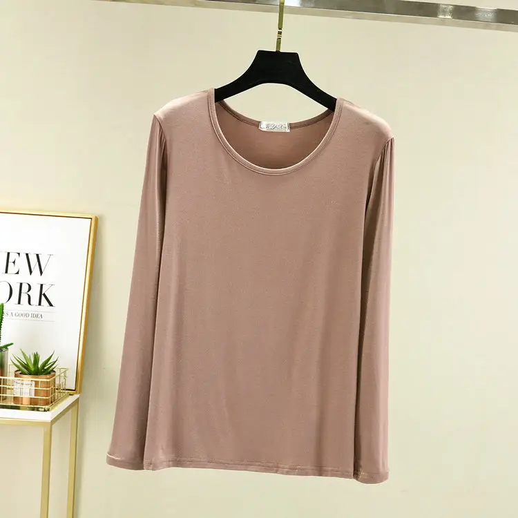 Women Green Modal Cotton Long Sleeve T-Shirt - Image 3