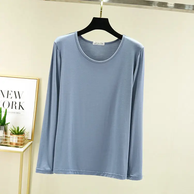 Women Green Modal Cotton Long Sleeve T-Shirt - Image 5
