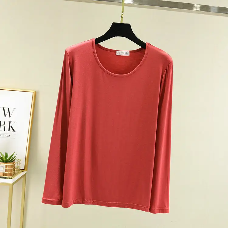 Women Green Modal Cotton Long Sleeve T-Shirt - Image 9