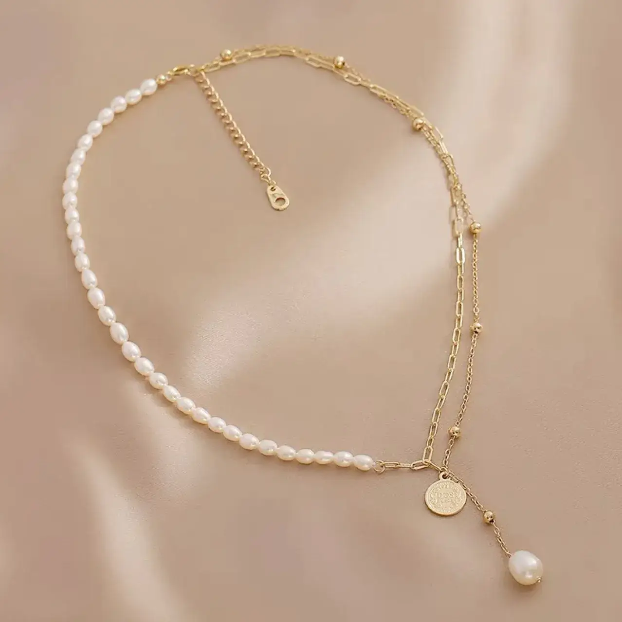 Elegant Pearl Necklace for Women Double Layer Tassel - Image 7