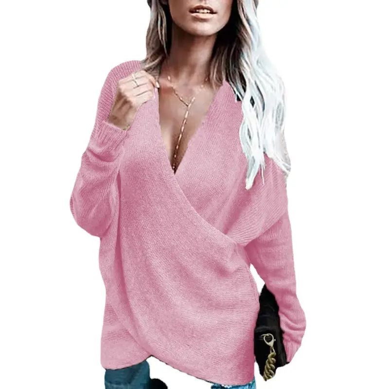 Women's New Knit Outerwear V-Neck Grey 2024