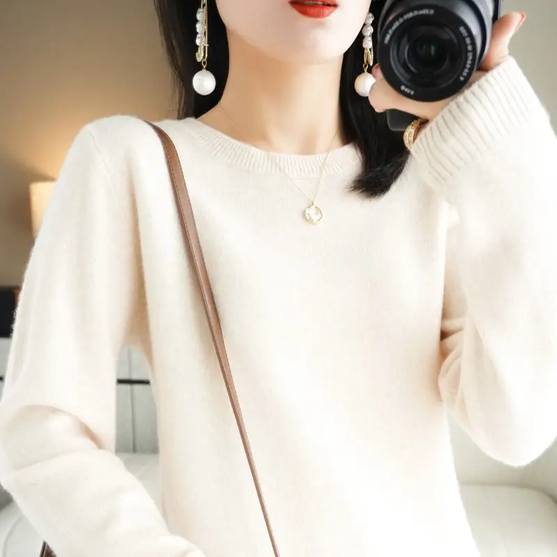 Women's Yellow Round Neck Sweater Large Size - Image 16