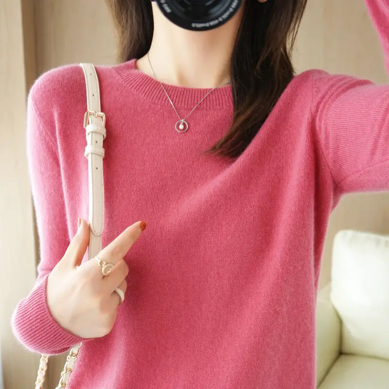 Women's Yellow Round Neck Sweater Large Size - Image 11