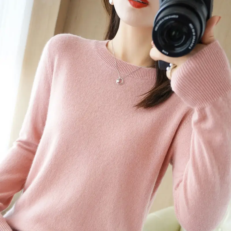 Women's Yellow Round Neck Sweater Large Size - Image 7