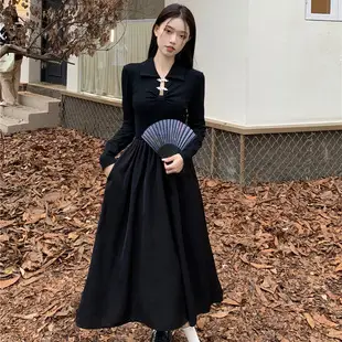 Women Long Sleeve Tie Belt Coat Black Fat Size — feature 16