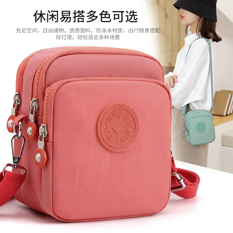 Blue Korean Style Nylon Crossbody Bag for Women - Image 3