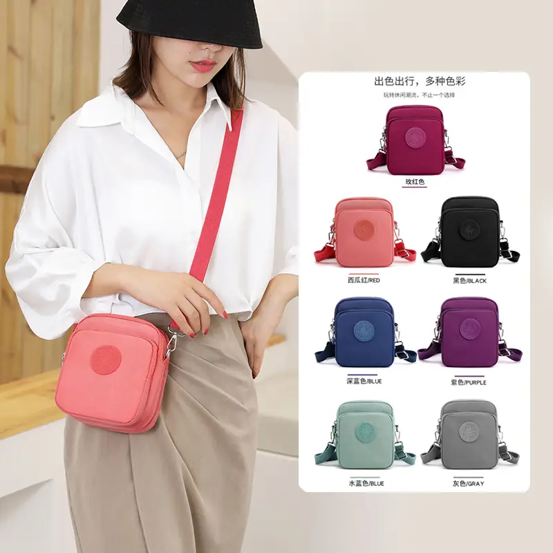 Blue Korean Style Nylon Crossbody Bag for Women - Image 4
