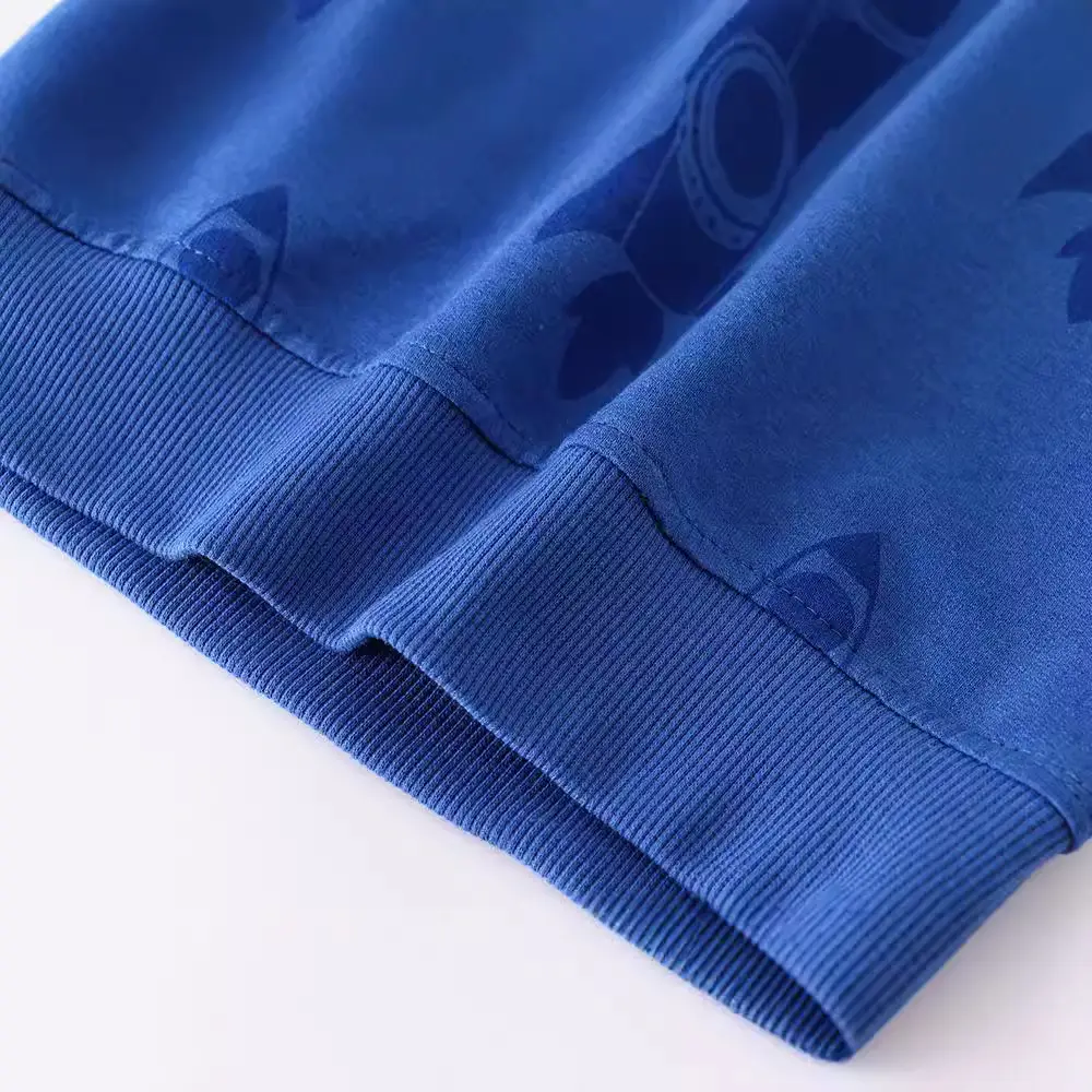 Blue Rocket Print Boys Long Sleeve Sweater Top - Image 4