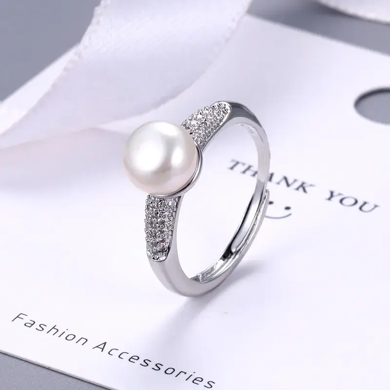 Japanese Pearl Ring with Micro-Inlay Design