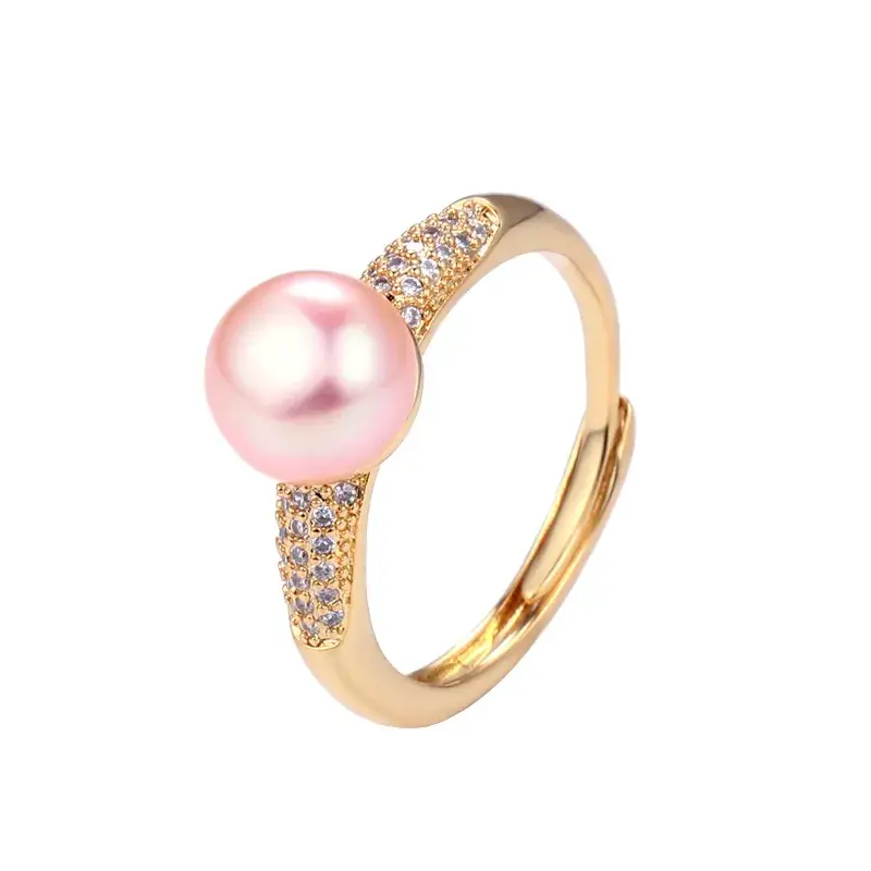 Japanese Pearl Ring with Micro-Inlay Design