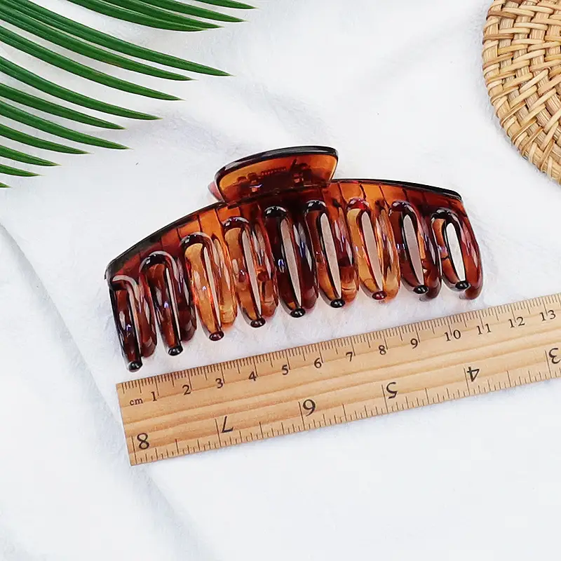 Leopard Print Transparent Grip Hair Clips Shark Clip