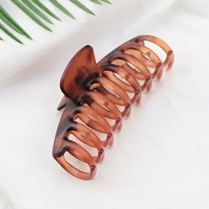 Leopard Print Transparent Grip Hair Clips Shark Clip