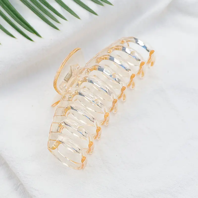 Leopard Print Transparent Grip Hair Clips Shark Clip