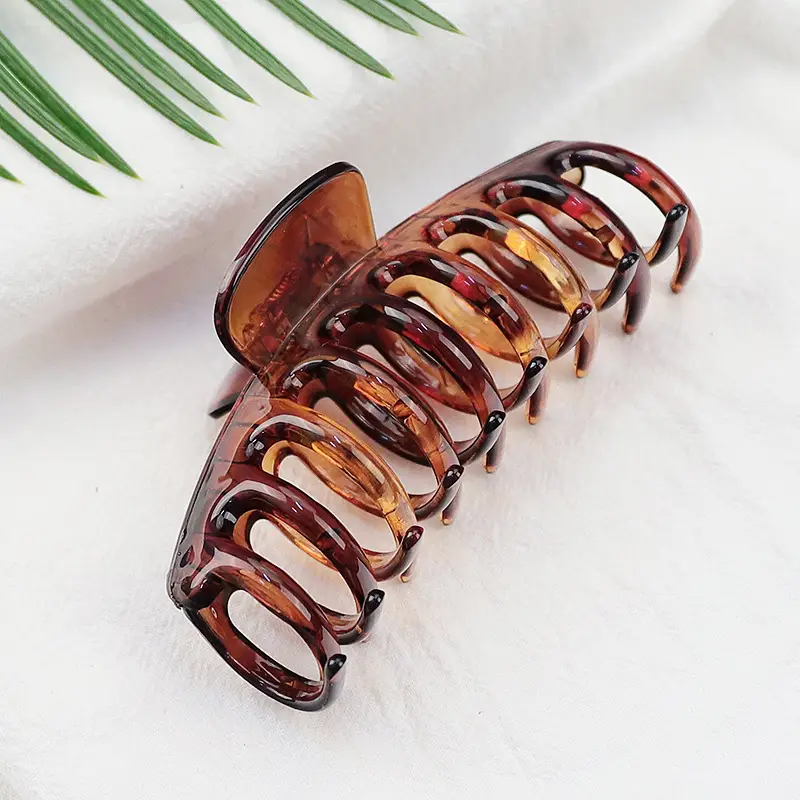Leopard Print Transparent Grip Hair Clips Shark Clip