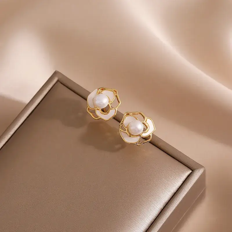 Natural Freshwater Pearl Earrings 925 Silver - Image 2