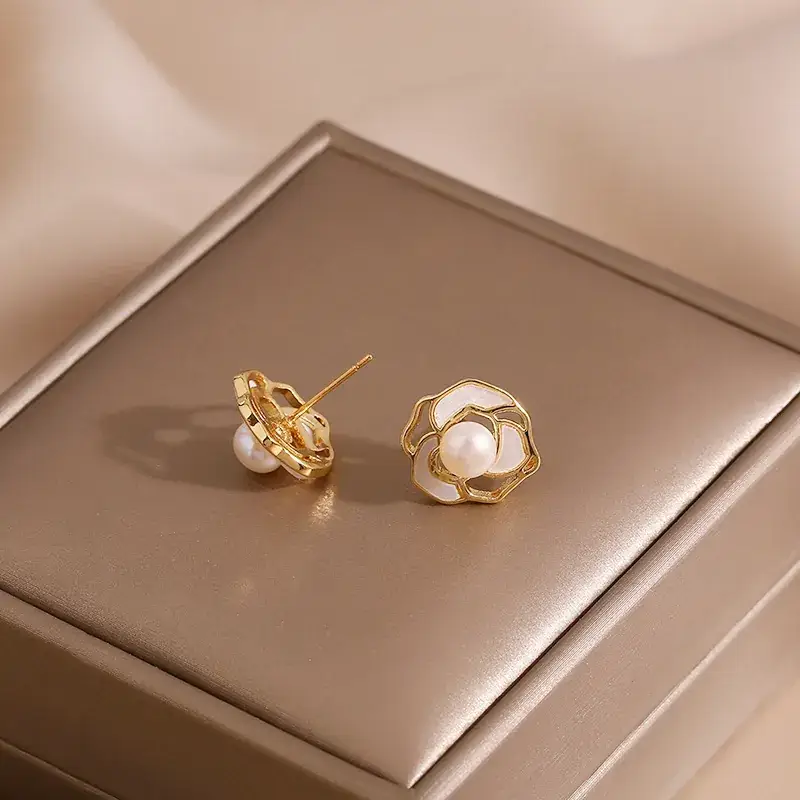 Natural Freshwater Pearl Earrings 925 Silver - Image 3