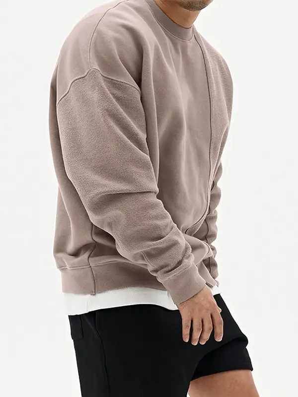 Men Black Sweatshirt Shorts Set Large Size - Image 8