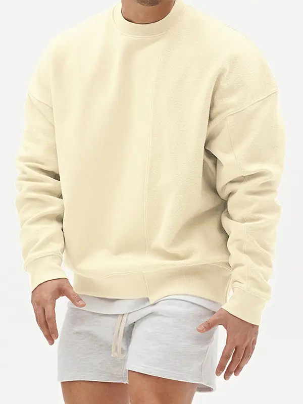 Men Black Sweatshirt Shorts Set Large Size - Image 10