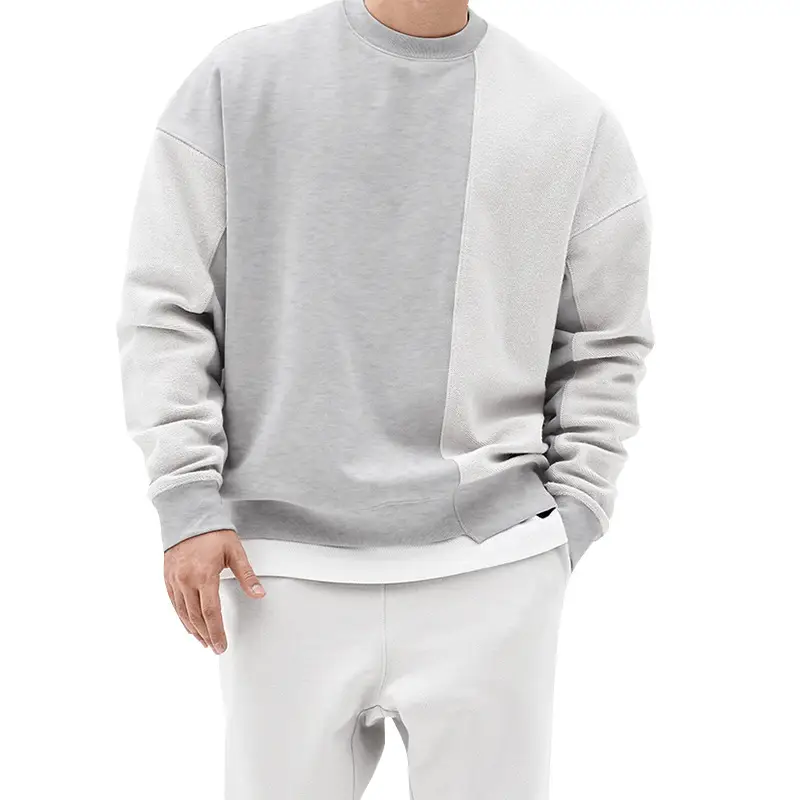 Men Black Sweatshirt Shorts Set Large Size - Image 4