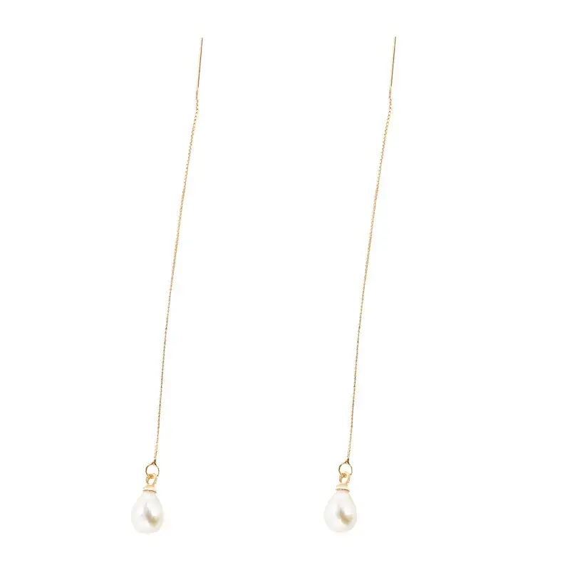 S925 Silver Pearl Earrings for Women Elegant Long Design - Image 5