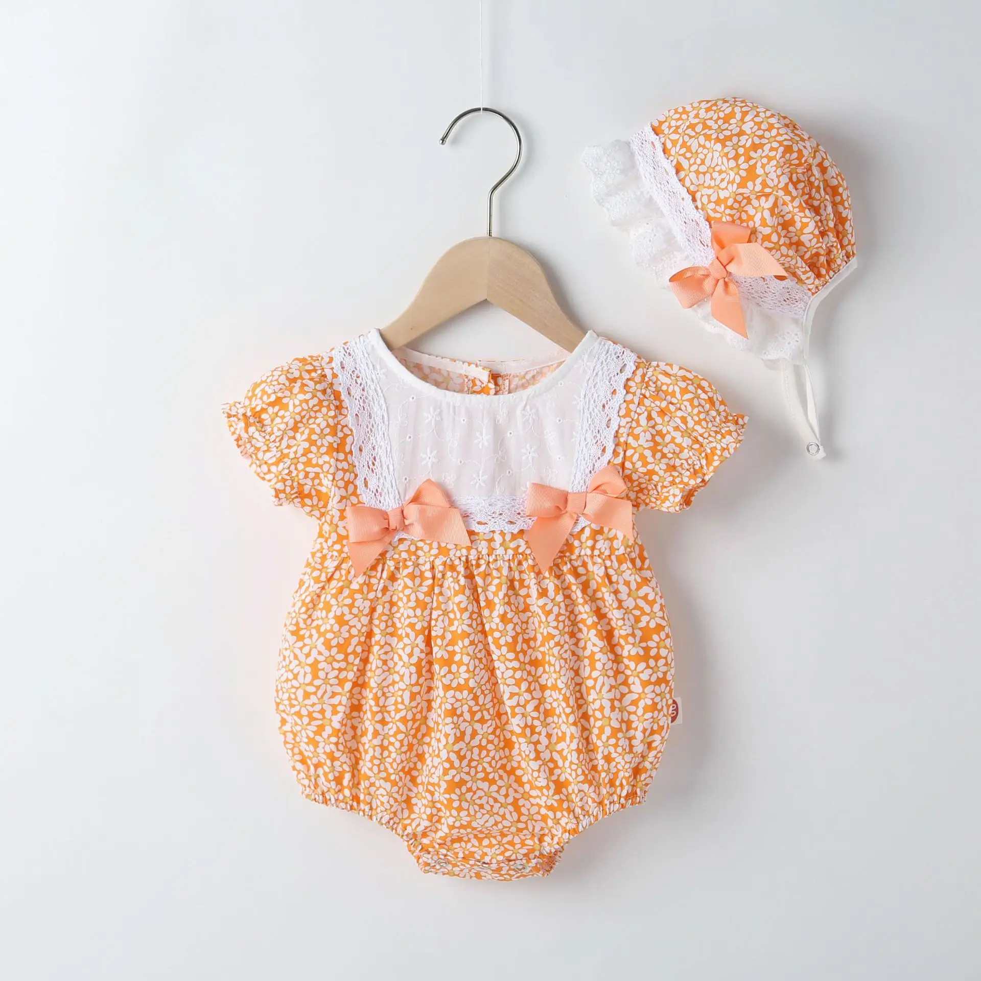 2022 Printed Hooded Triangle Climbing Suit for Newborn Baby Girls - Image 2