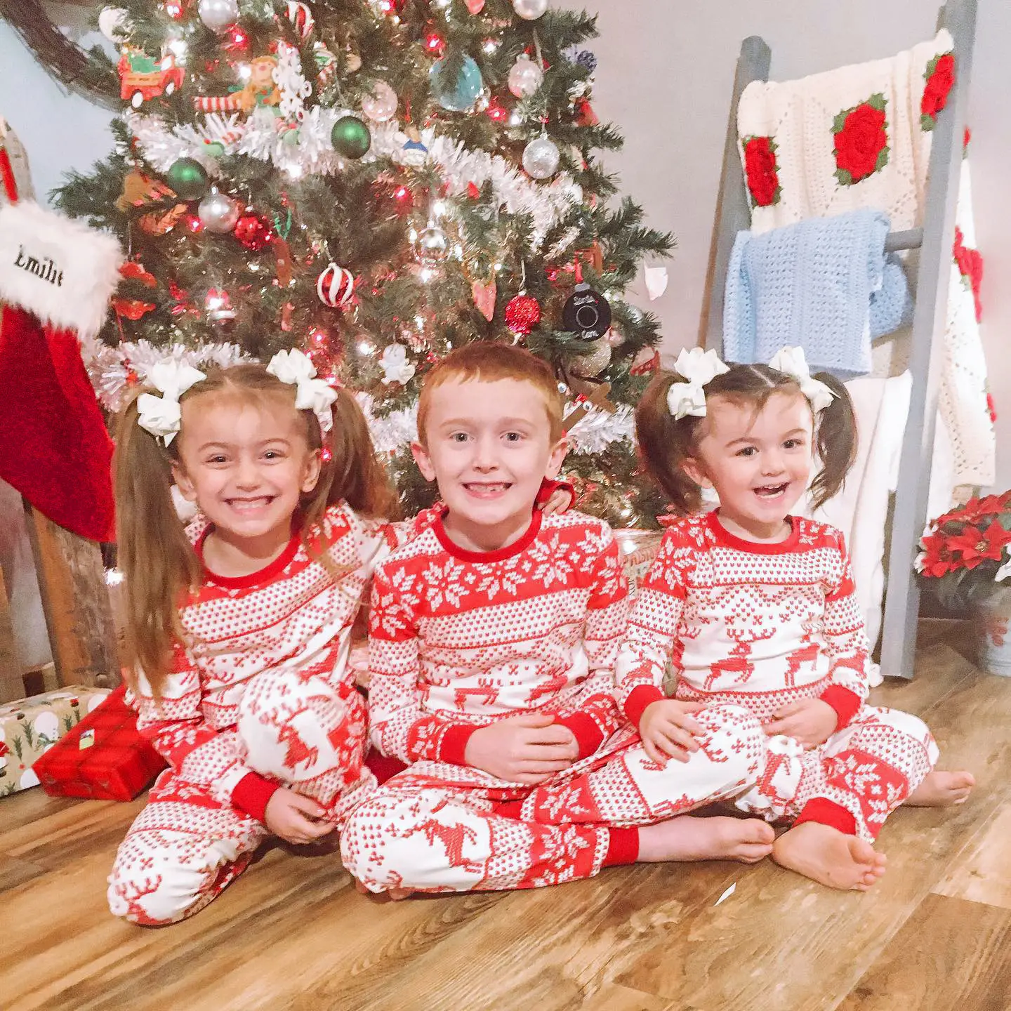 Family Christmas Pajamas Red White Set - Image 4