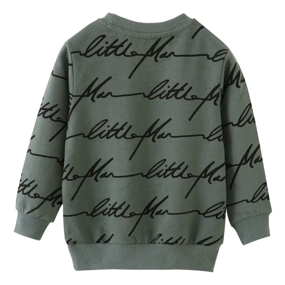 Boys Girls Kitten Print Long Sleeve Sweater Grey