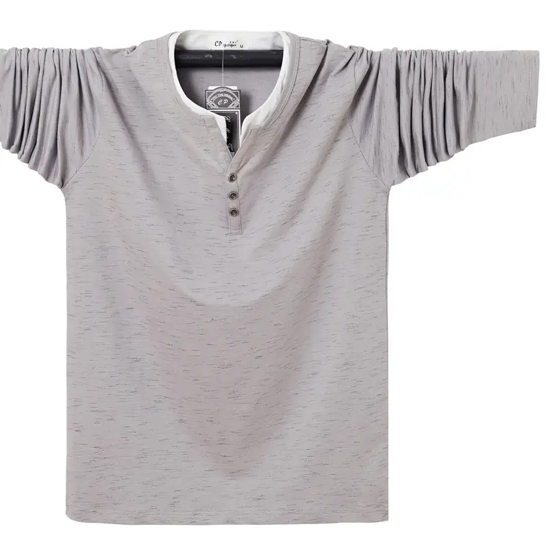 Men Black Long Sleeve T-Shirt Large Plus Size - Image 4