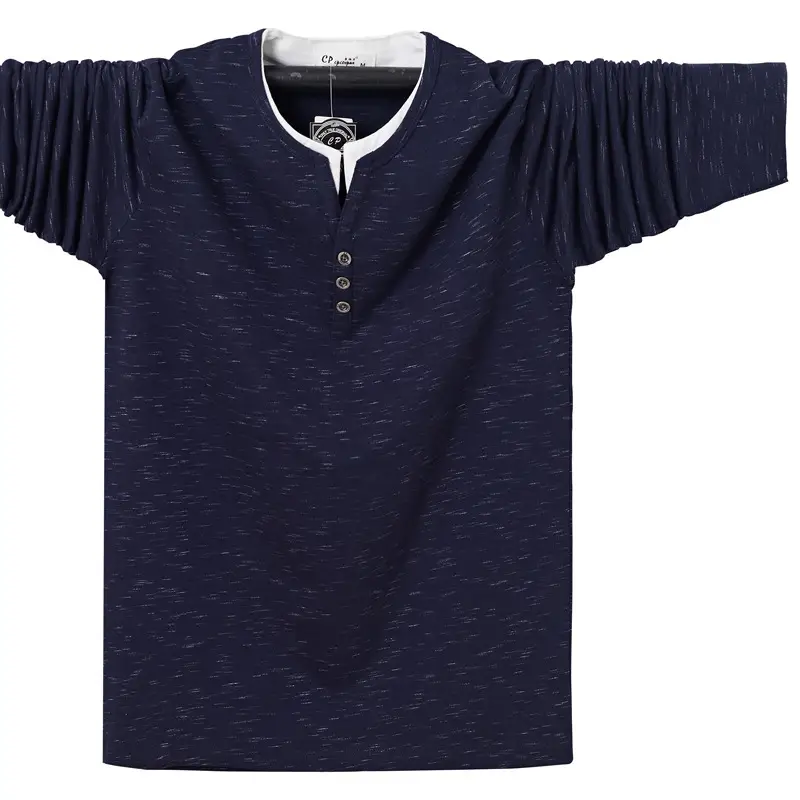 Men Black Long Sleeve T-Shirt Large Plus Size - Image 5