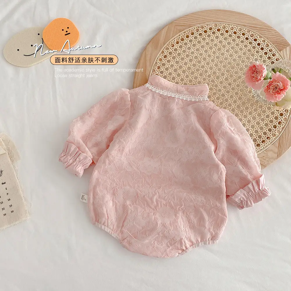 Baby Hanfu Jumpsuit Pink 0-2 Years Ethnic Style - Image 3