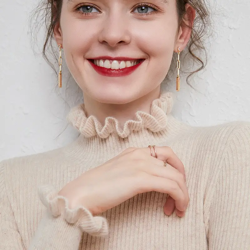 2021 Women's Knitwear Flower Collar Slim Fit Top - Image 9