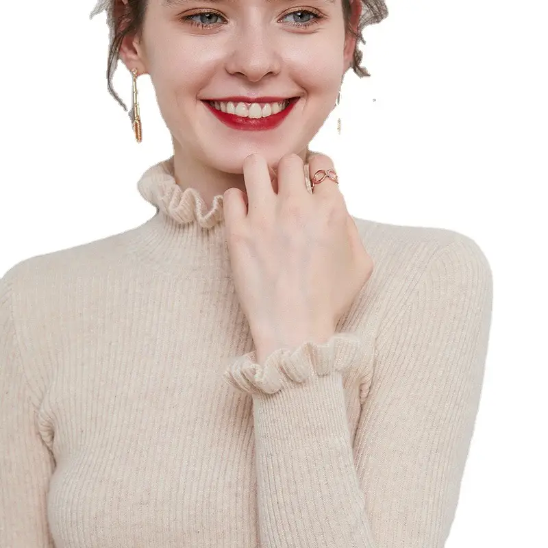 2021 Women's Knitwear Flower Collar Slim Fit Top - Image 12