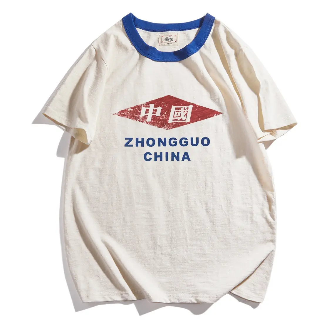 Men Summer T-Shirt Pure Cotton 80s Print