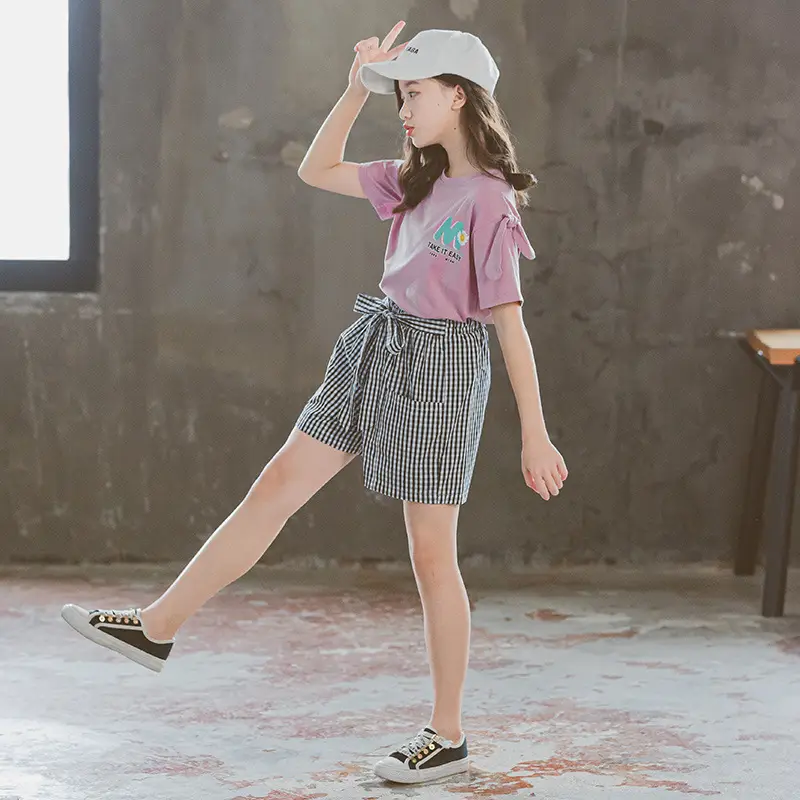 Girls Purple Floral Shorts Set Summer 2025 - Image 4